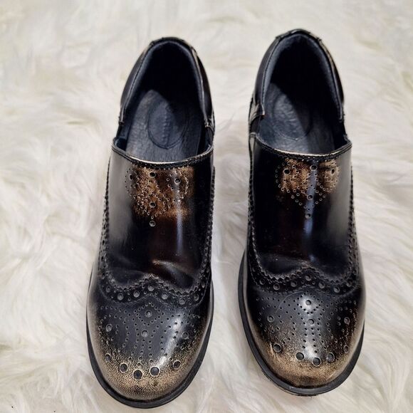 Ariat Bradford Distressed Leather Clogs Burnished Black Comfort Shabby Chic 7.5 - Picture 4 of 15